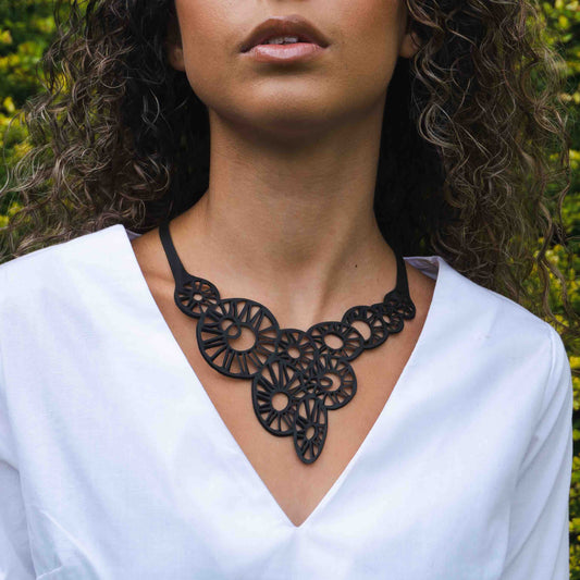 Stellar Geometric Recycled Rubber Necklace product view
