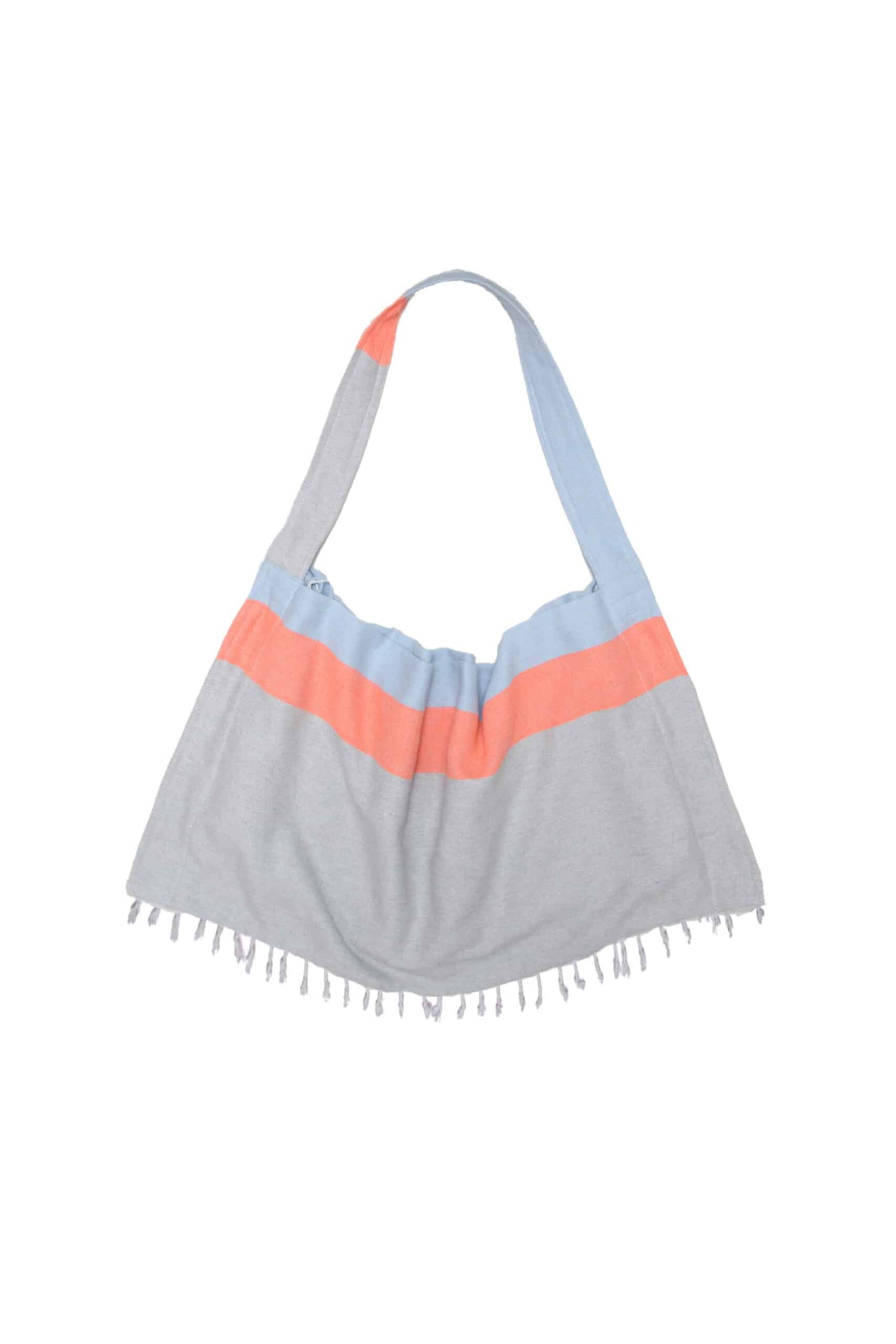 Two-in-One Beach Towel Bag Blue - Grey with Gift Box