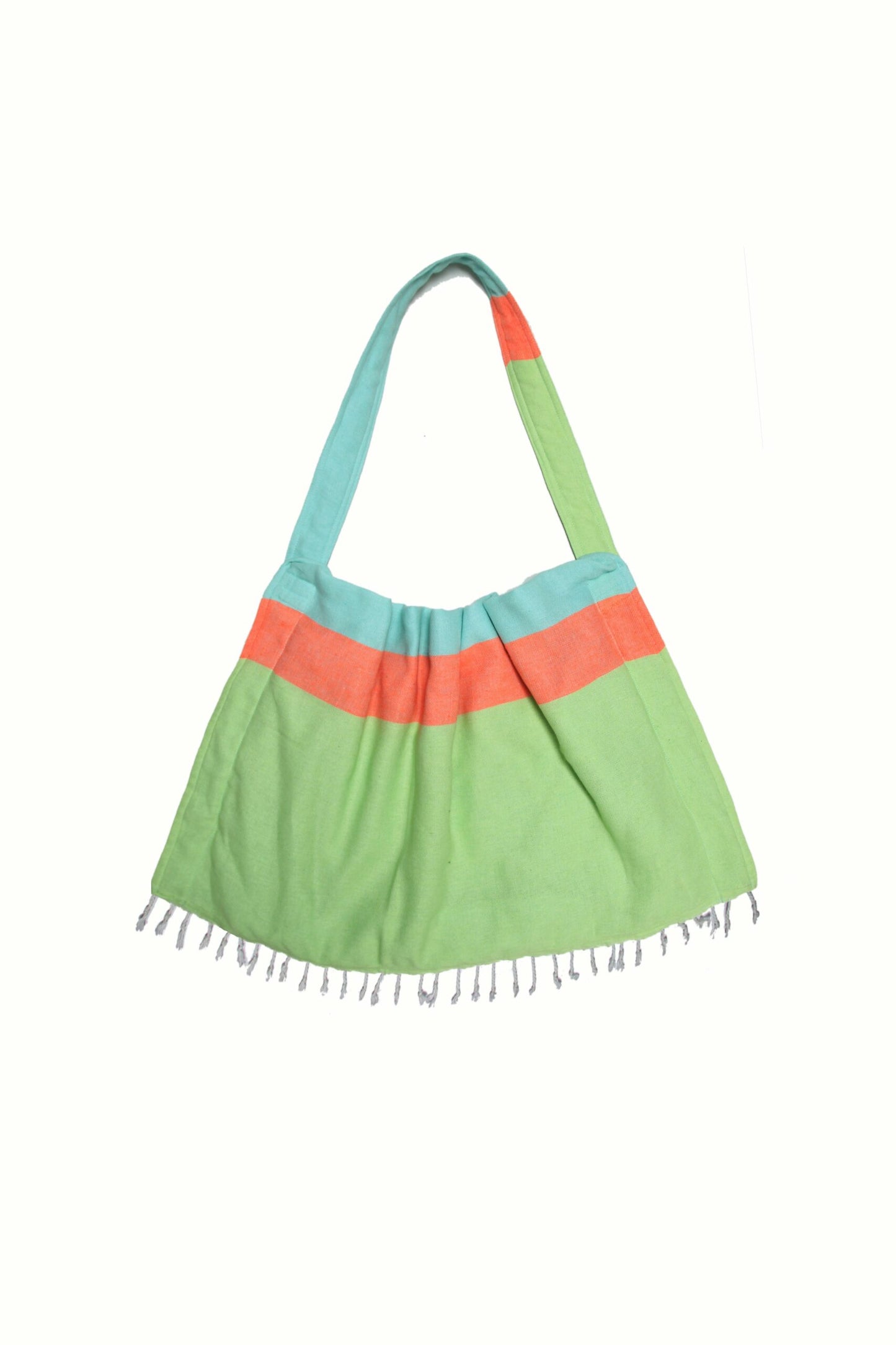 Two-in-One Beach Towel Bag Green Blue with Gift Box