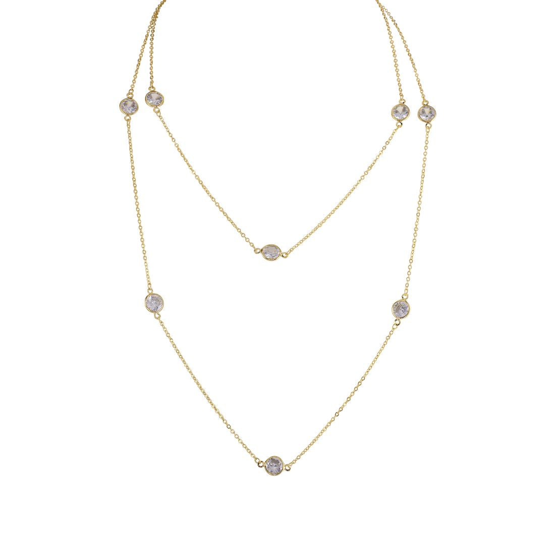 loveRocks CZ Chanelle Set Super Long Chain Necklace