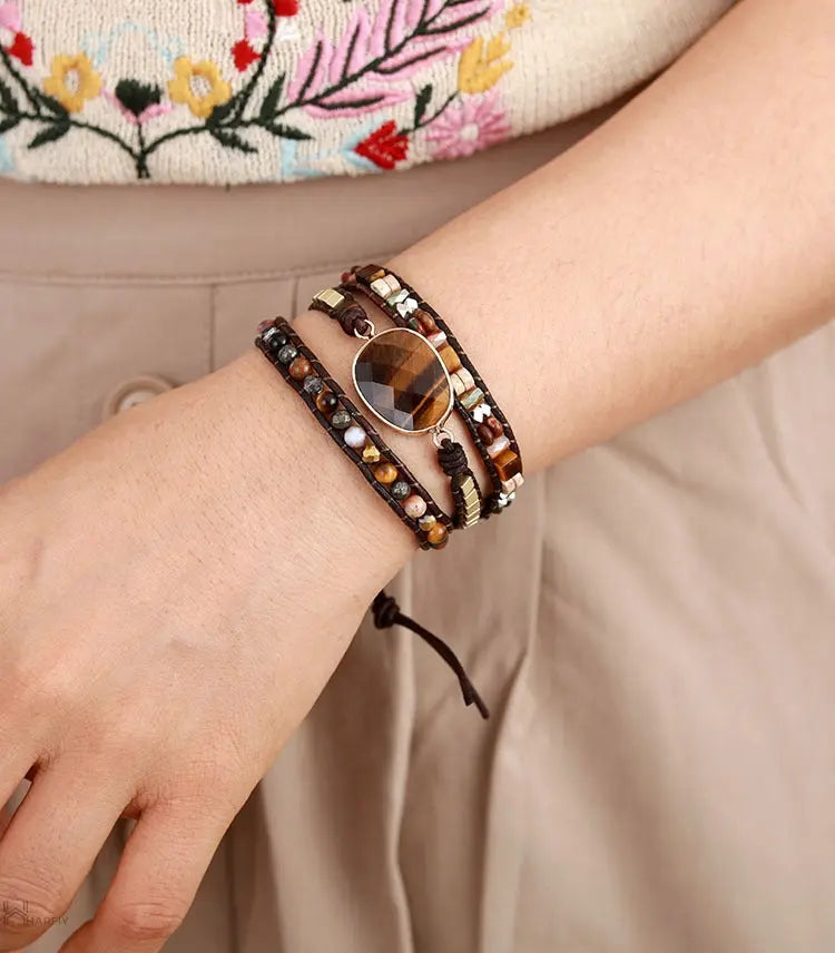 Tiger Eye Wrap Bracelet