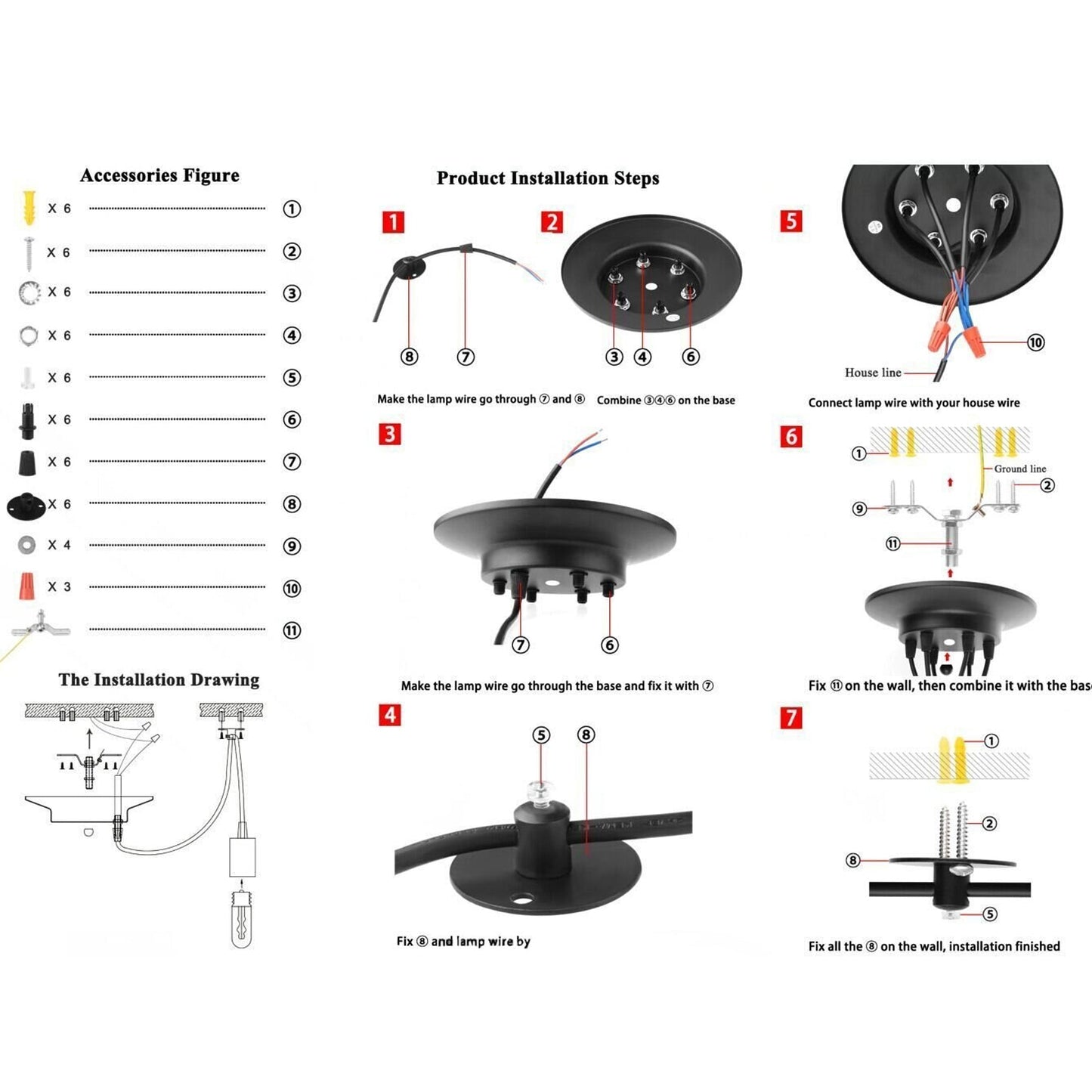 Retro Industrial  Spider Light Pendant DIY Lamp E27~2615