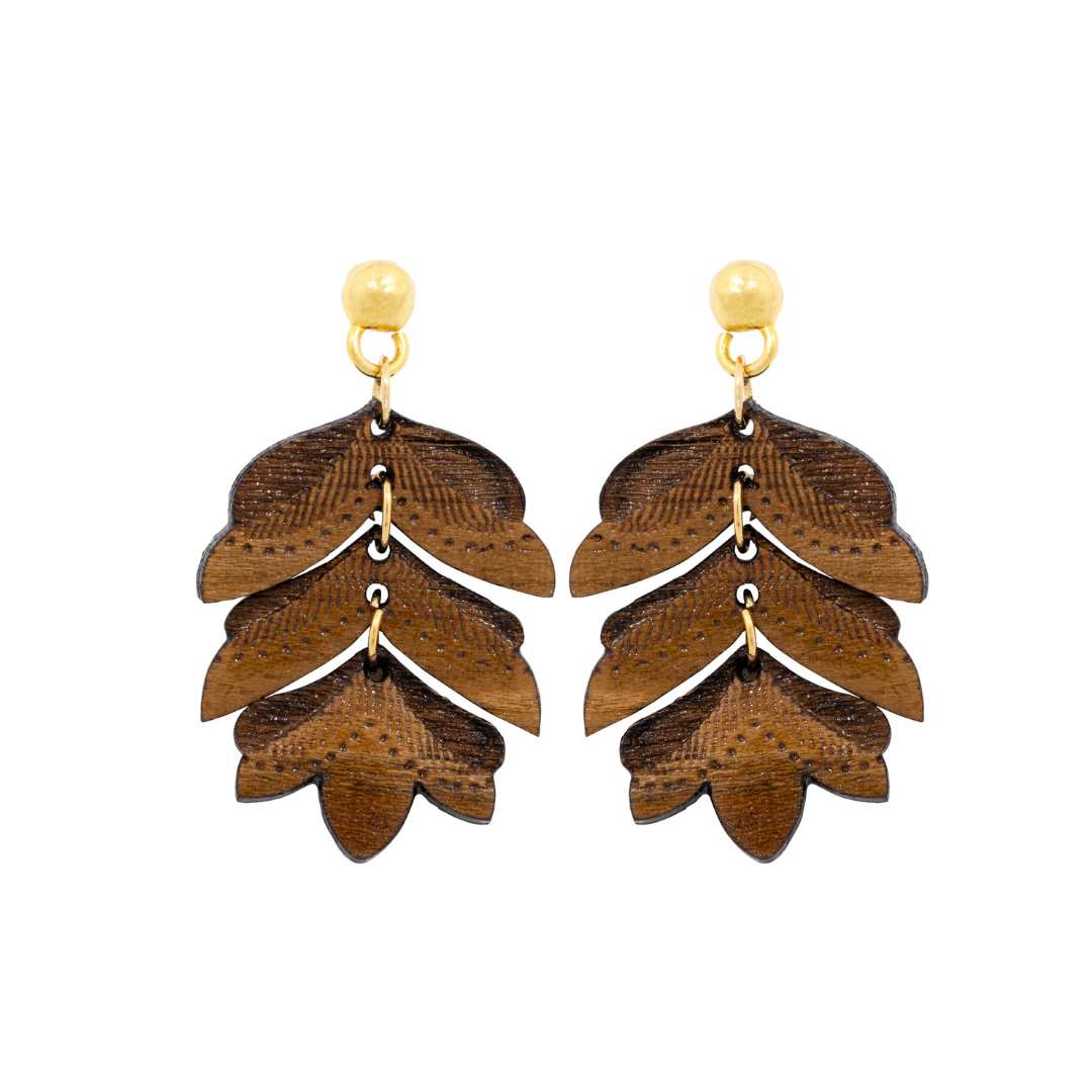 Uler Uleran Hand Painted Recycled Wood Earrings