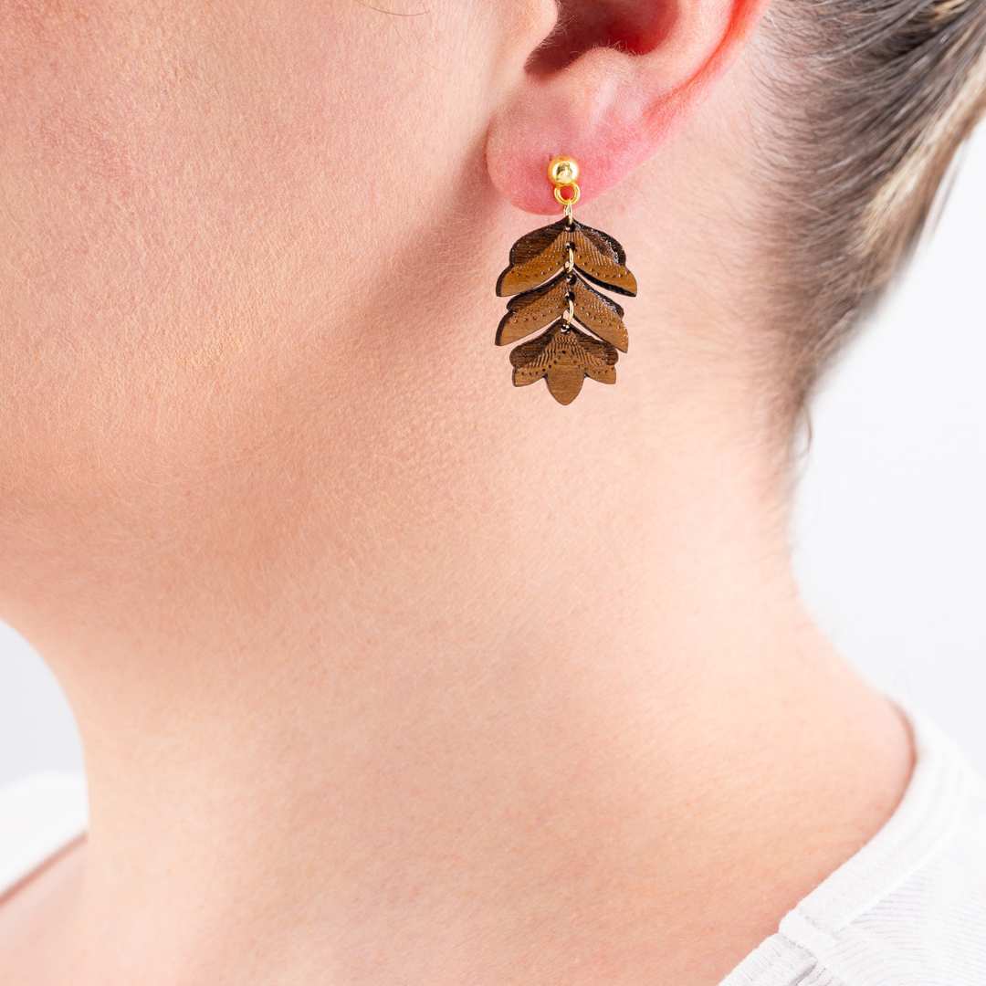 Uler Uleran Hand Painted Recycled Wood Earrings product view