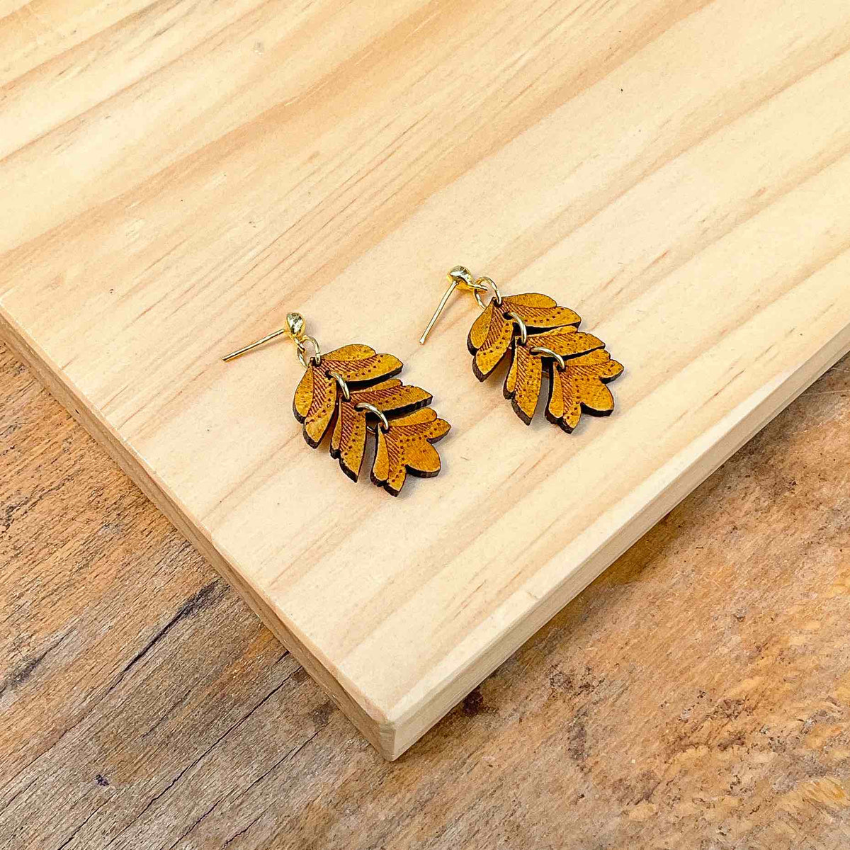 Uler Uleran Hand Painted Recycled Wood Earrings product view