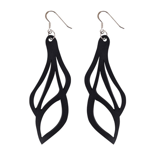 Vine Recycled Rubber Leaf Earrings product view