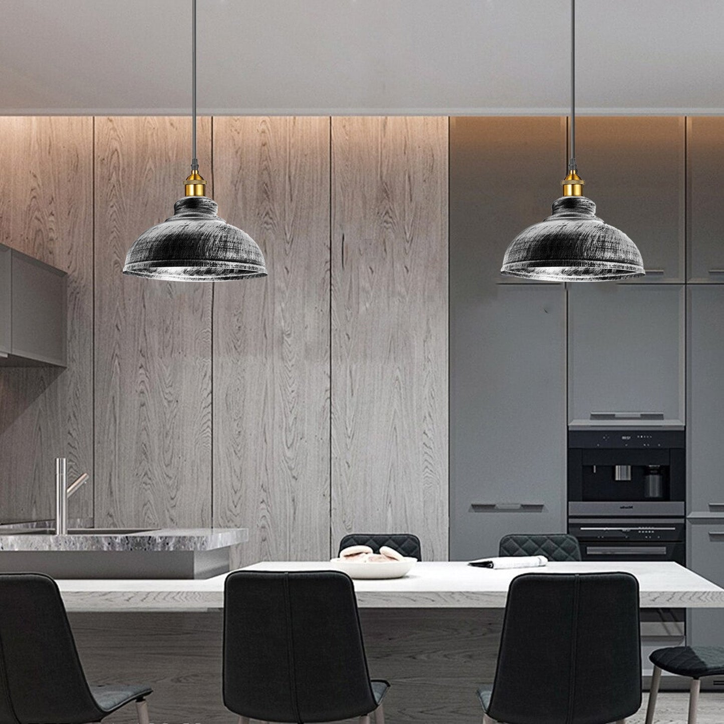 Modern Elegance: 3 Pack Industrial Pendant Lights - Loft Style