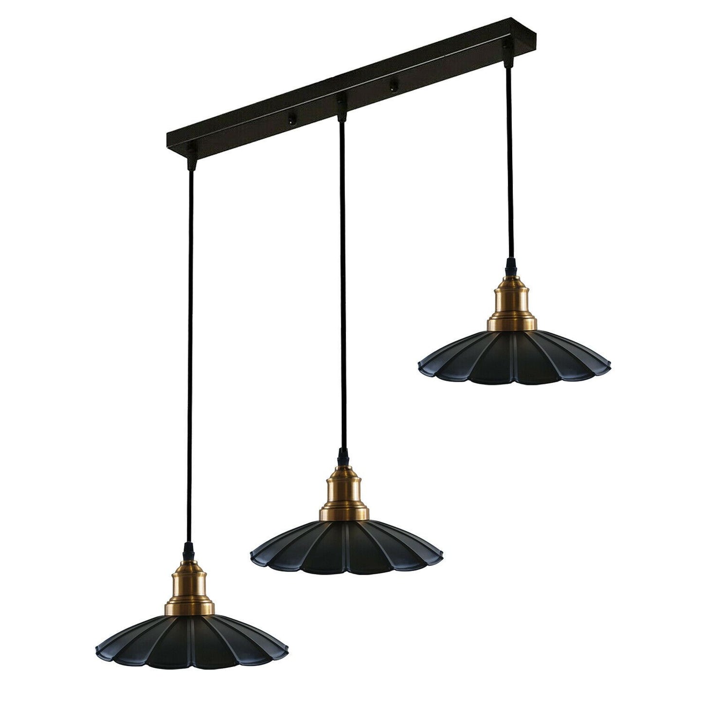 Black 3 Pendant Light with Gold holder