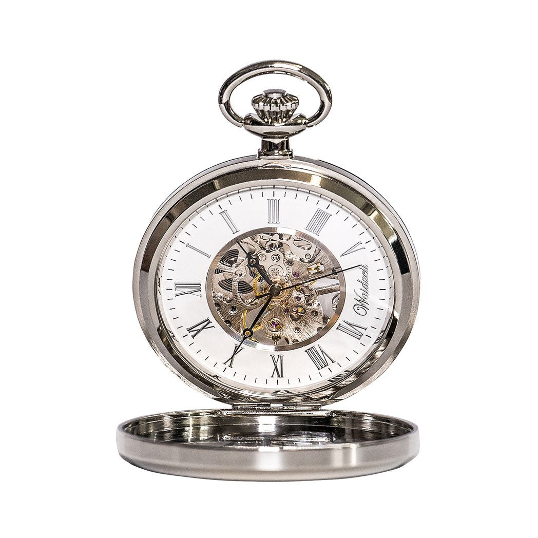 Waidzeit Franz Joseph Skeleton pocket watch silver