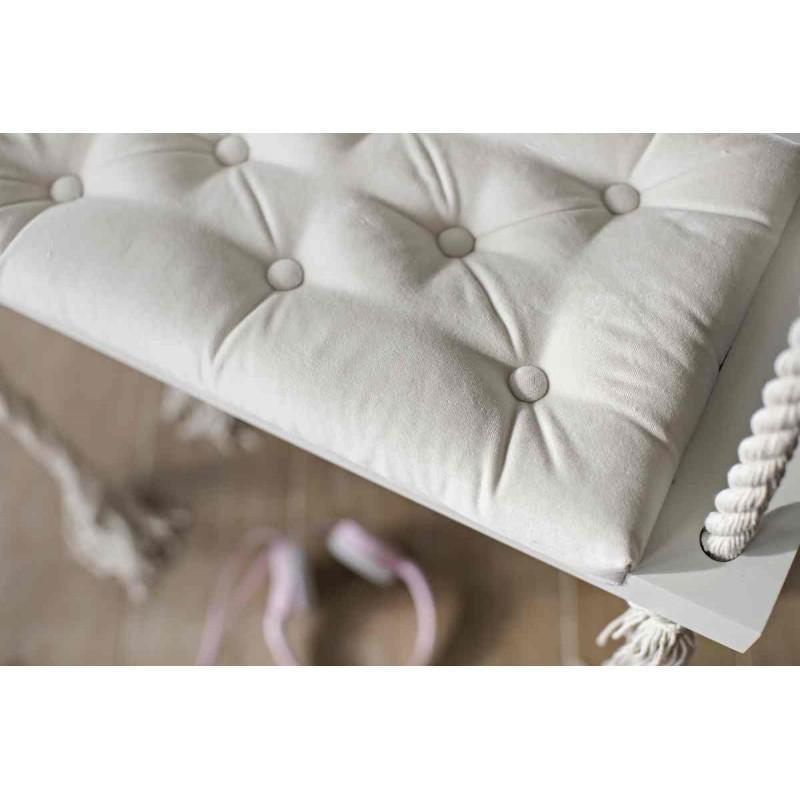 Wooden Swing Vintage Cream Velvet