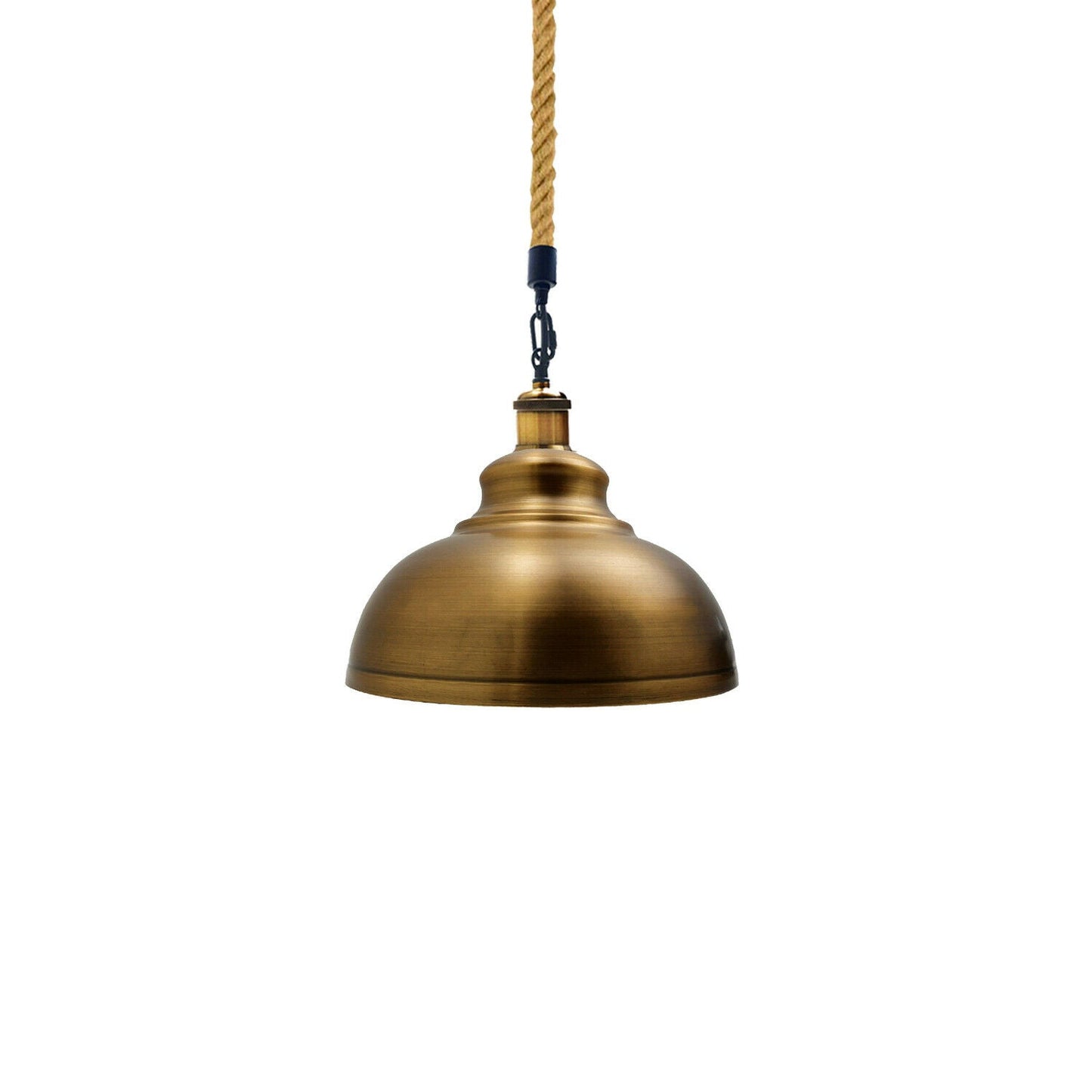 Yellow Brass Metal Ceiling Pendant Shade Modern Hemp Hanging Retro