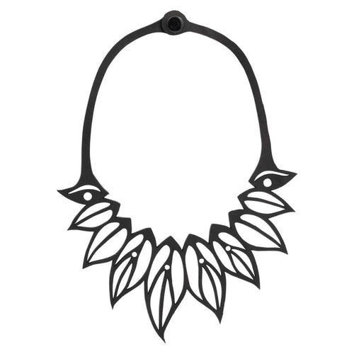 Zoe Recycled Rubber Leaf Necklace product view