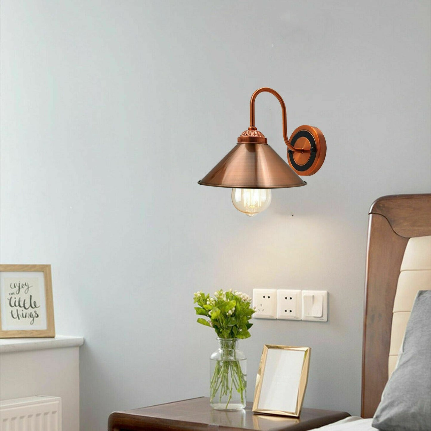 Modern E27 Solid Copper Metal Wall Light Lamp Sconce Light