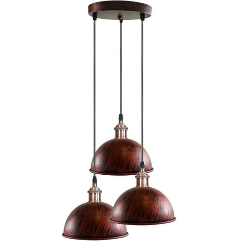 Cluster 3-Light Antique Brass Dome Pendant Light