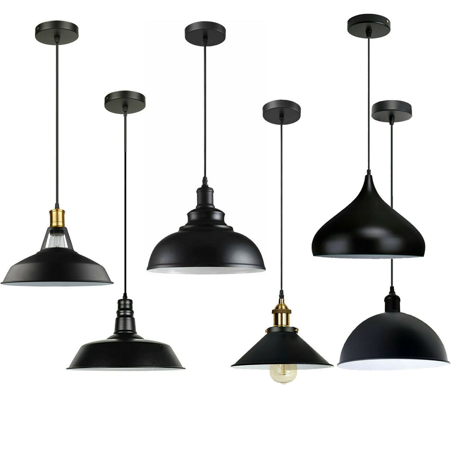 Retro Industrial Black Ceiling Pendant Light Metal Lamp Shade