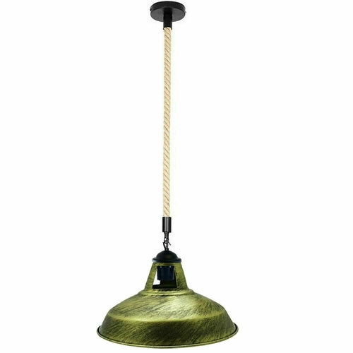 E27 Industrial Hemp Rope Cable Barn Slotted Pendant Light