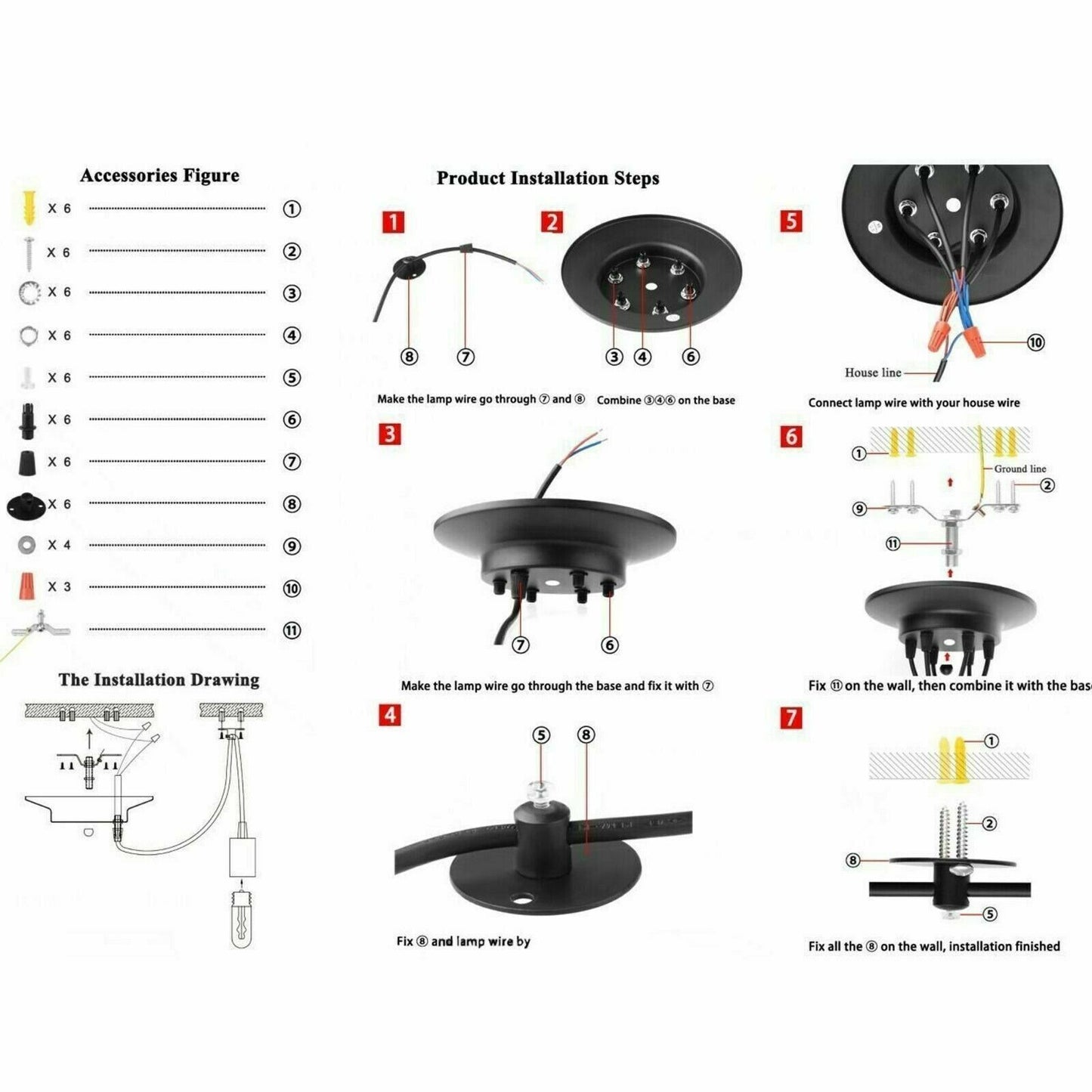 Industrial Retro Modern 8Way Vintage Loft Spider Ceiling Pendant