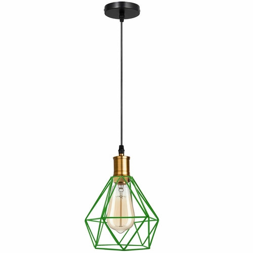 Modern Diamond Cage Pendant Light Fitting Geometric Wire Cage