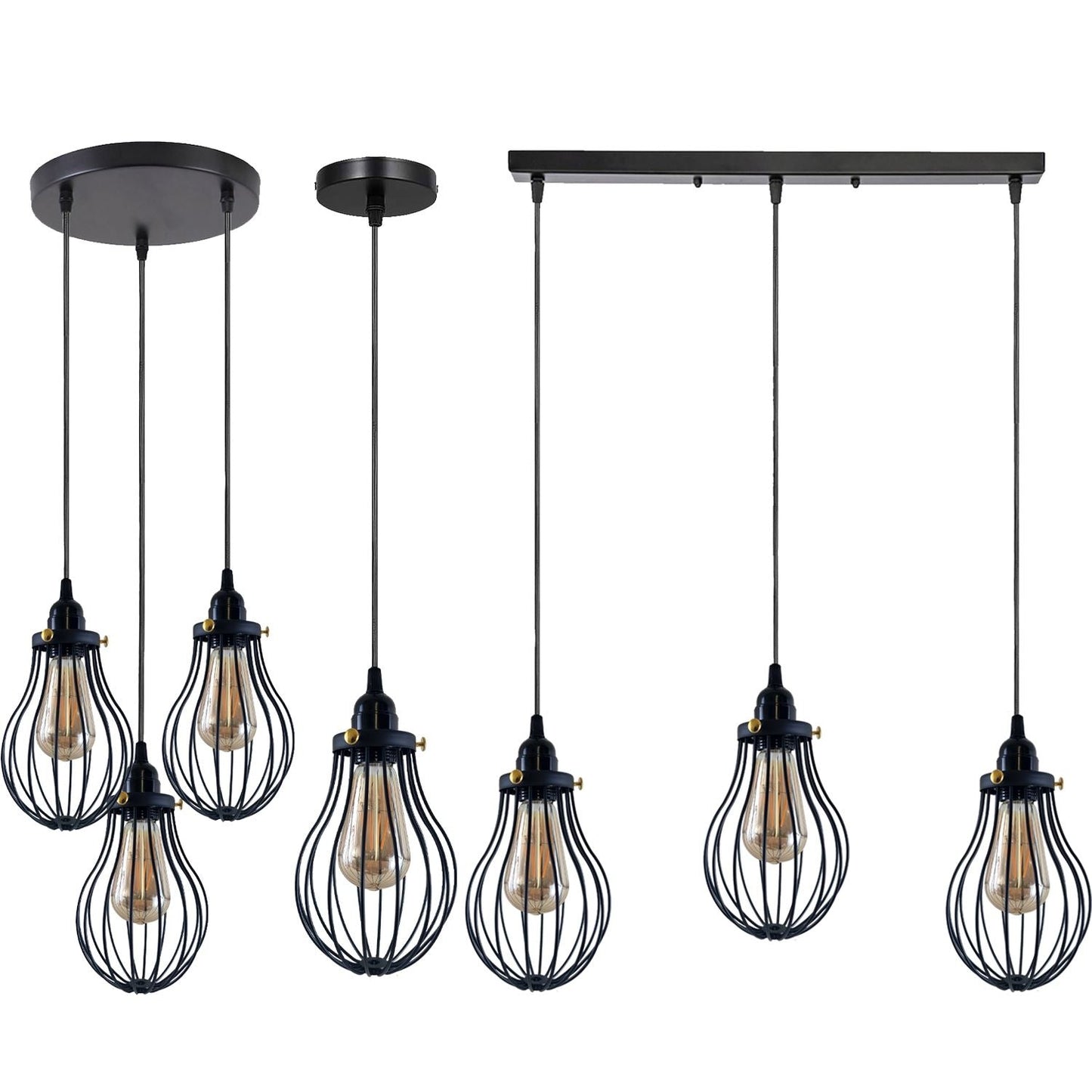 Driftline Black Cage Pendant Light E27 Collection
