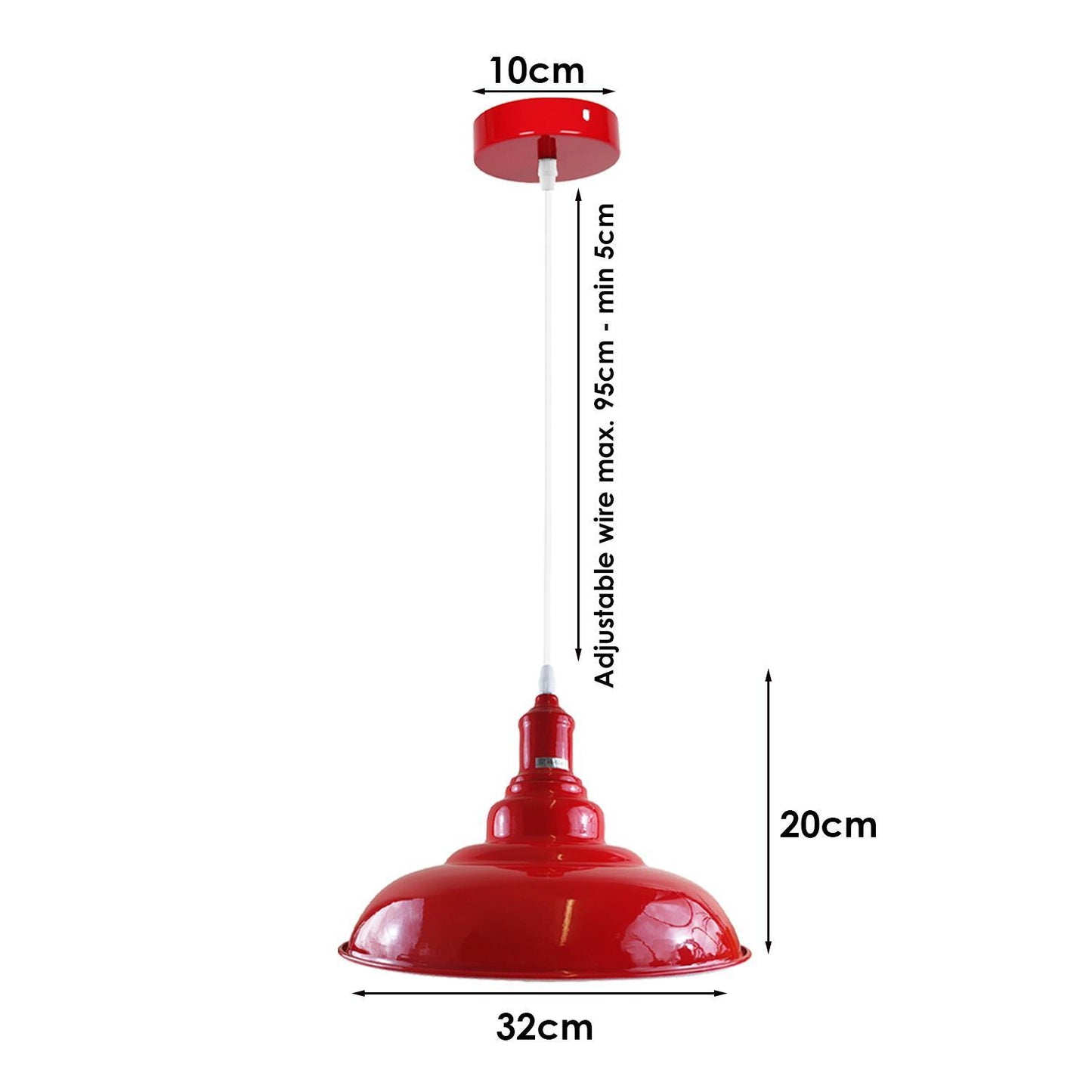 Red Retro Bedroom and Kitchen Pendant Light Shades