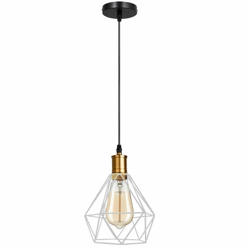 Modern Diamond Cage Pendant Light Fitting Geometric Wire Cage