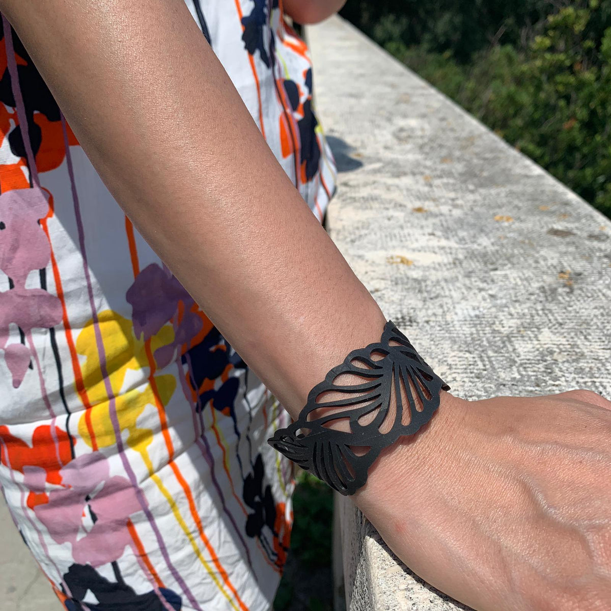 Weave Recycled Rubber Cuff product view