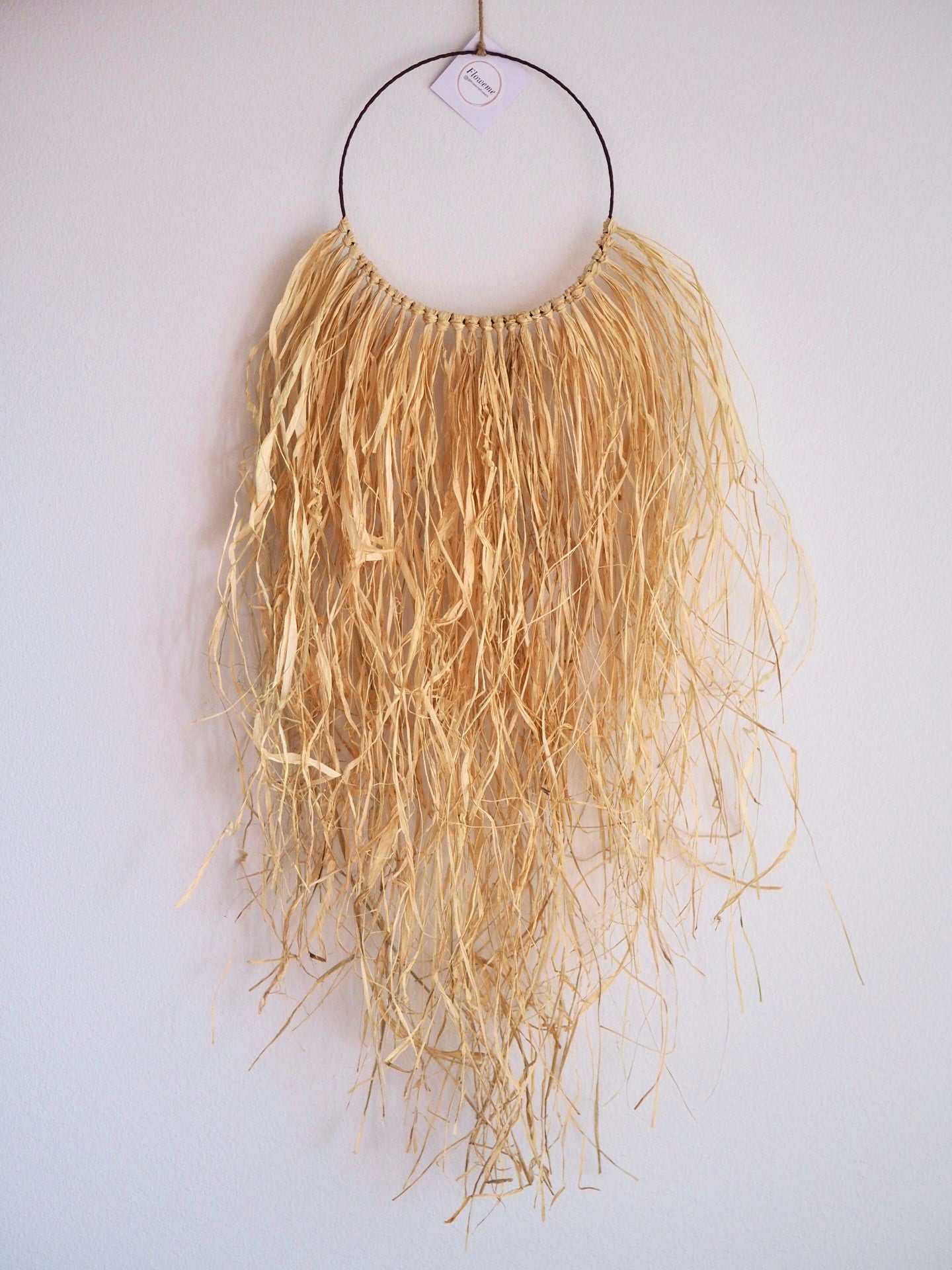 Boho Raffia Wreath | Raffia Wall Hanging