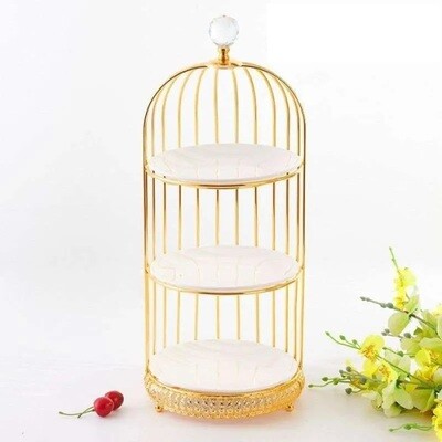 Bird Cage Ceramic Cake Stand 3 Layer- Round shape