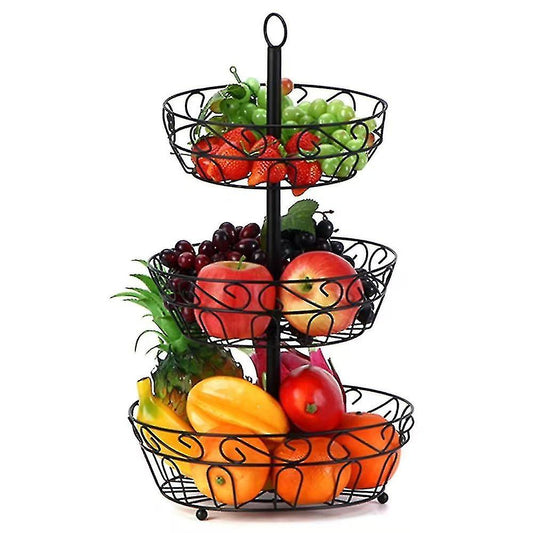 Fruit Rack black 3-tier