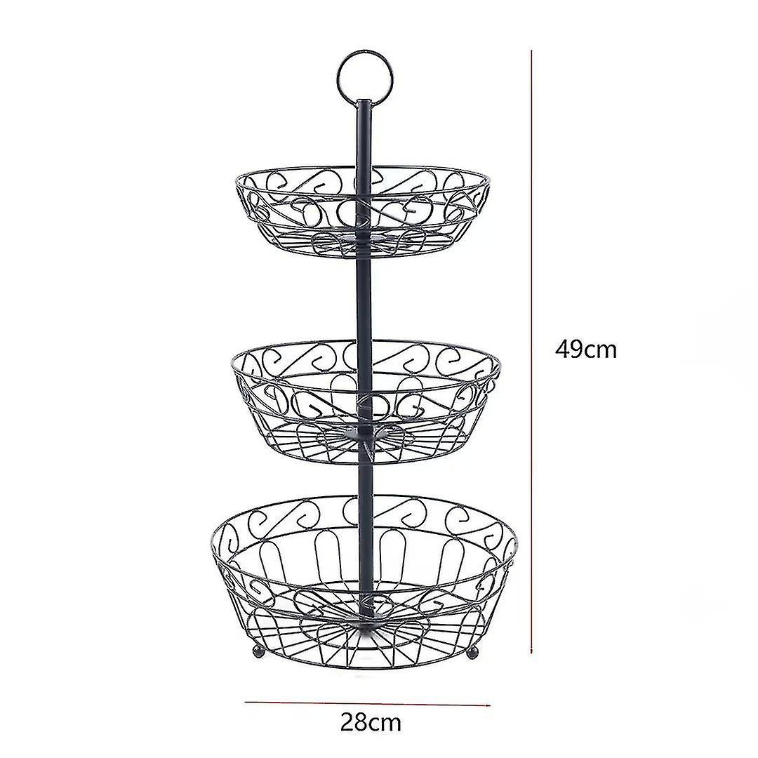 Fruit Rack black 3-tier