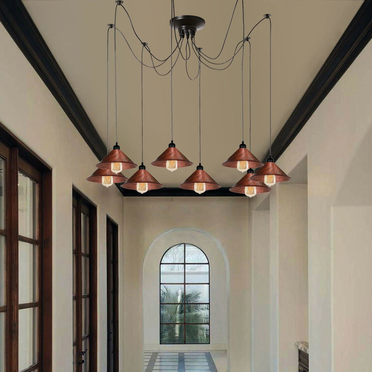 5 & 8 Light Industrial Spider Pendant