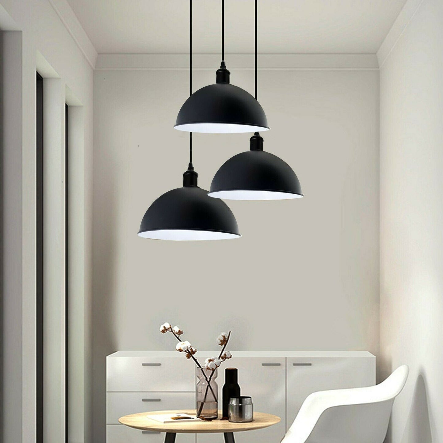 Retro Industrial Black Ceiling Pendant Light Metal Lamp Shade