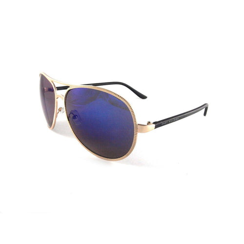 East Village Beveled Edge 'Jagger' Aviator Sunglasses in Light Gold &