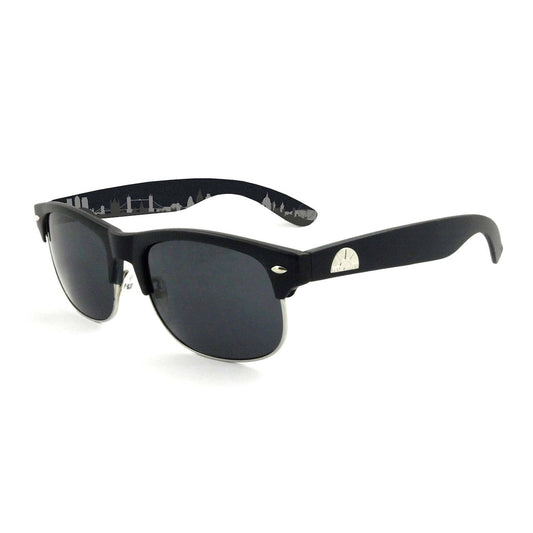 East Village Classic 'Tyson' Retro Sunglasses in Matt Black Rubber