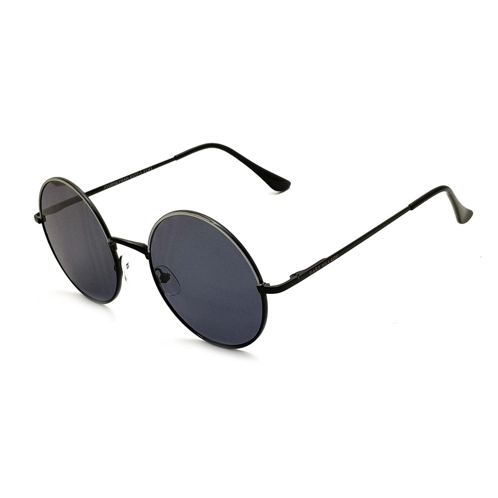 East Village 'Journeyman' Metal Round Sunglasses Black & White With