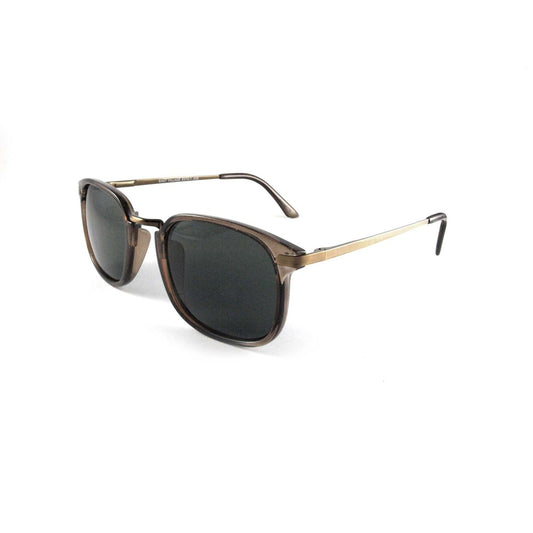 East Village Square 'Joe' Metal Bridge Crystal Brown Sunglasses