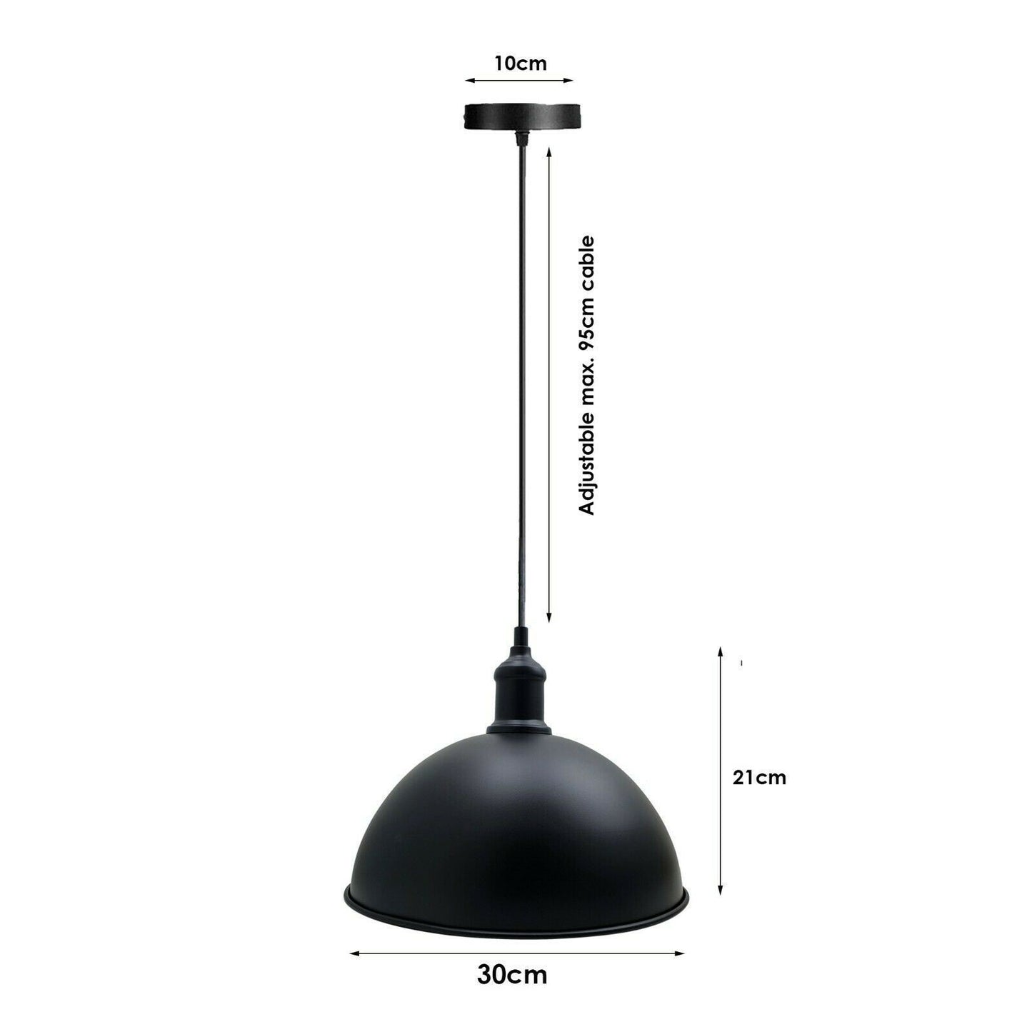 Retro Industrial Black Ceiling Pendant Light Metal Lamp Shade