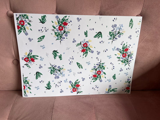 Flora Day White Floral Landscape A3 Art Print - Loving You Back  ♥️ Free P&P