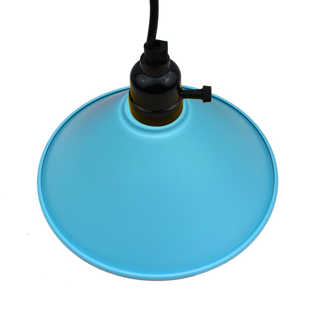 Blue Pendant Modern Flat Ceiling Light Lampshade Chandelier