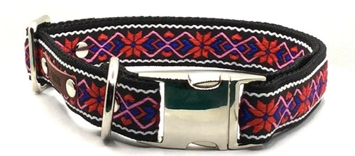 Regal Canine Elegance - Handcrafted Cotton Dog Collar for Majestic