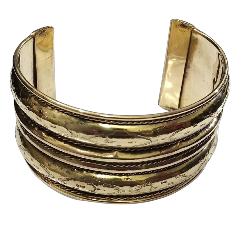 Bohotusk Roman Adjustable Brass Bangle Bracelet