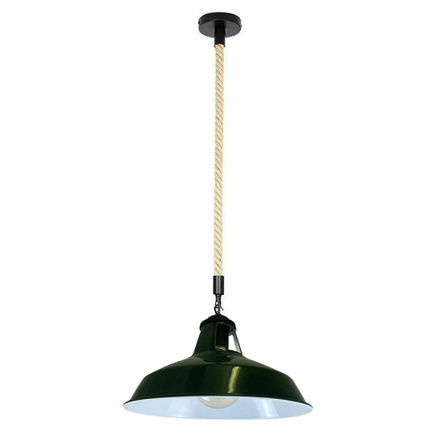 E27 Industrial Hemp Rope Cable Barn Slotted Pendant Light