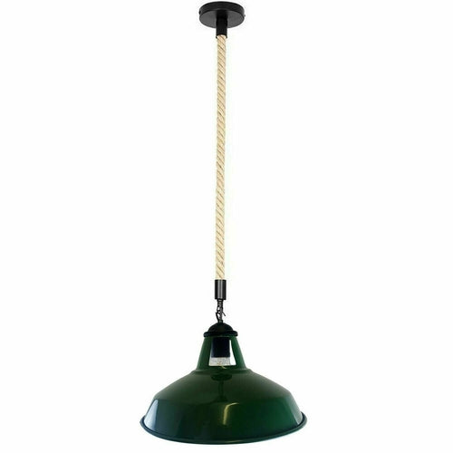 E27 Industrial Hemp Rope Cable Barn Slotted Pendant Light