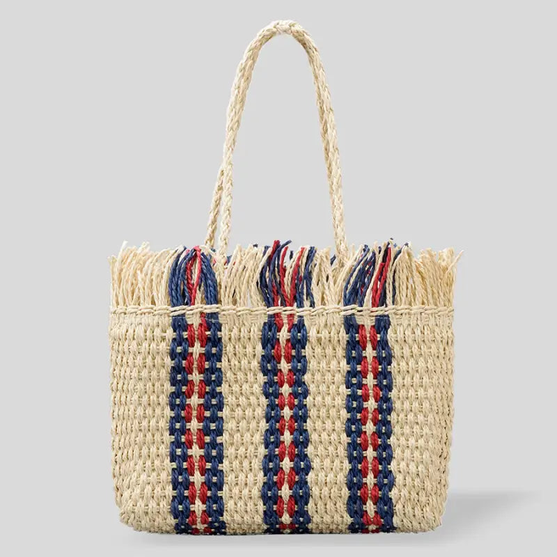 Large Capacity Straw Braided Bag