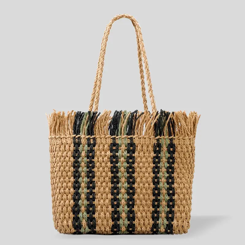 Large Capacity Straw Braided Bag