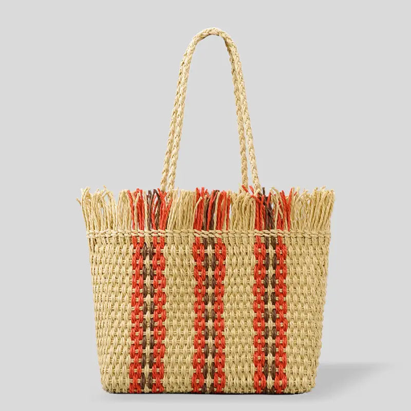 Large Capacity Straw Braided Bag