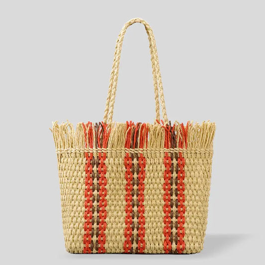 Large Capacity Straw Braided Bag