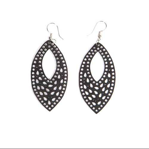 Unique Nouveau Recycled Rubber Earrings