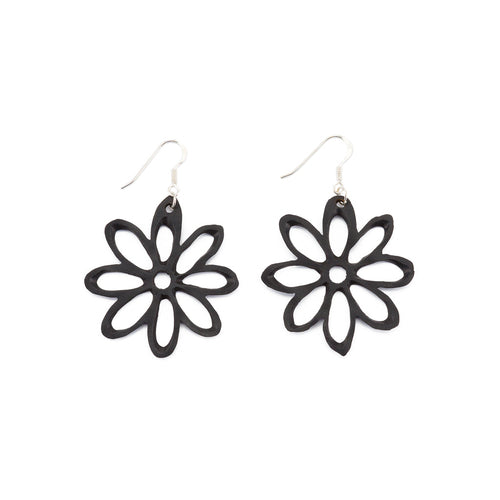 Dahlia Recycled Rubber Flower Earrings product view
