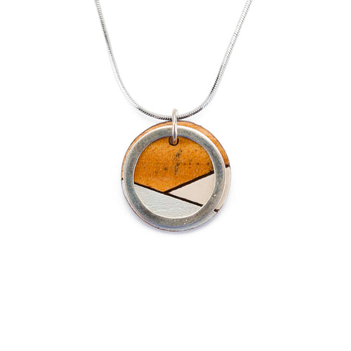 Contour Recycled Wood Silver Tone Necklace product view